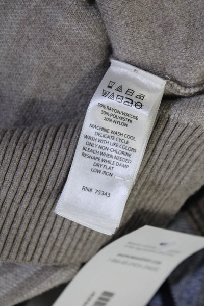 Max Studio Womens Plaid Collared Sweater Gray Size Small