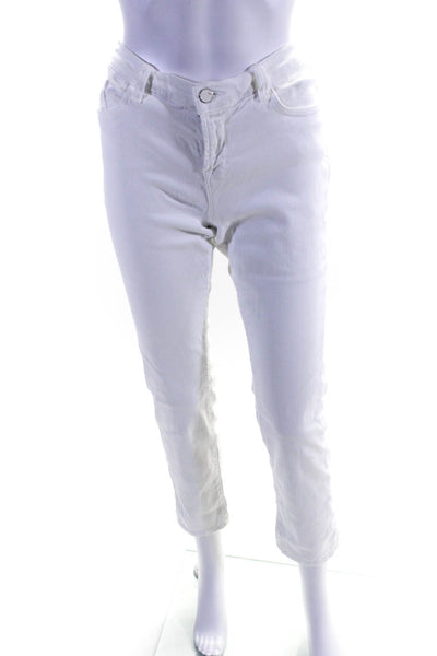J Brand Womens Solid Cotton Low Rise Five Pocket Denim Pants Jeans White Size 29