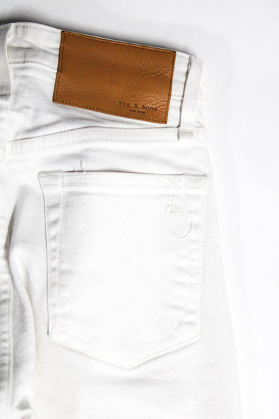 Rag & Bone Womens Cotton Full Buttoned Color Straight Leg Jeans White Size EUR24
