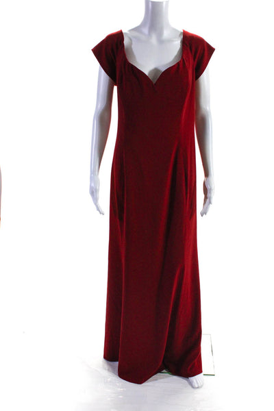 Badgley Mischka Womens Red Sweetheart Off Shoulder Gown Size 2 10945931