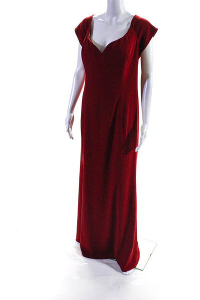Badgley Mischka Womens Red Sweetheart Off Shoulder Gown Size 2 10945931