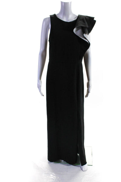 HALSTON Womens Asymmetric Flounce Gown Size 8 14325978
