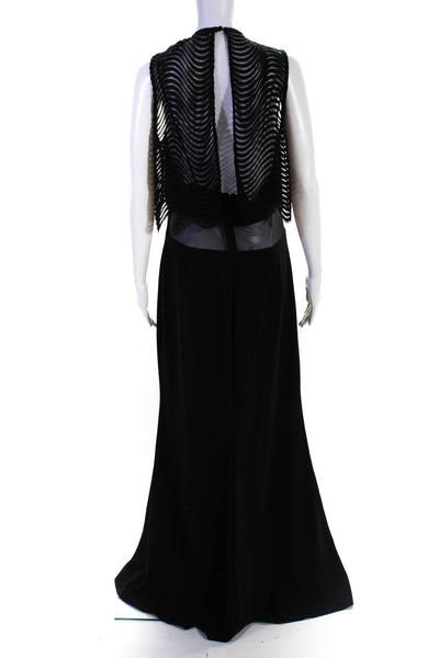 Badgley Mischka Womens Black Jennifer Wave Popover Gown Size 6 13453985