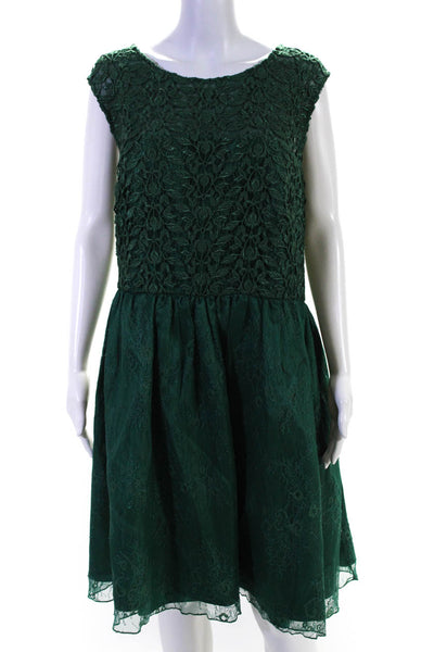 ML Monique Lhuillier Womens Ivy Green Lace Dress Size 20 10476976