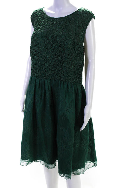 ML Monique Lhuillier Womens Ivy Green Lace Dress Size 20 10476976