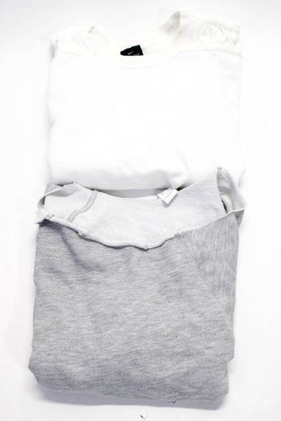 Nike Tropic Of C Womens Cropped Long Sleeve Sweatshirts White Gray Size XS Lot 2