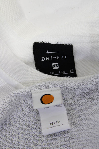 Nike Tropic Of C Womens Cropped Long Sleeve Sweatshirts White Gray Size XS Lot 2