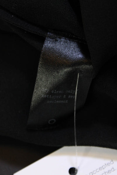 Rag & Bone Womens Scoop Neck Long Sleeve Solid silk Blouse Top Black Size XS
