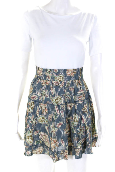 Bishop and Young Women's Floral Print A Line Mini Skirt Blue Size S