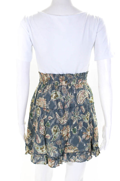 Bishop and Young Women's Floral Print A Line Mini Skirt Blue Size S