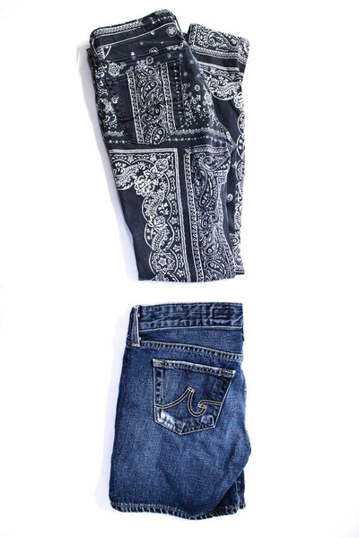 AG Adriano Goldschmied Womens Denim Shorts Paisley Jeans Blue 25 26 Lot 2