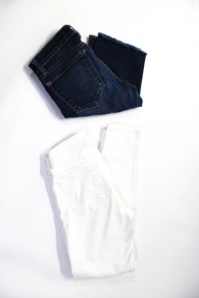 J Brand Womens Denim Bermuda Shorts Skinny Jeans Blue White Size 26 27 Lot 2