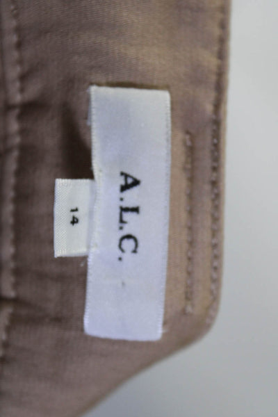A.L.C. Womens Single Button Blaze Shorts Set Beige Size 14