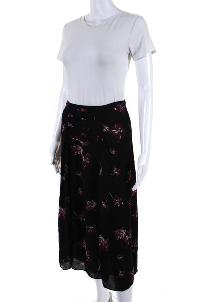 Nicholas Womens Black Floral Tuck Skirt Size 4 12726785
