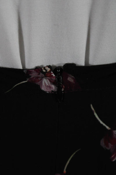 Nicholas Womens Black Floral Tuck Skirt Size 4 12726781