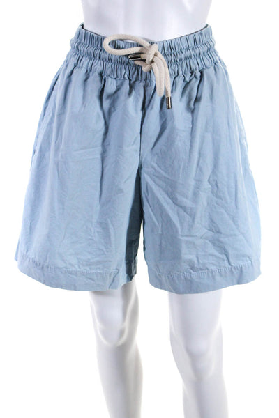 Proenza Schouler White Label Womens Blue Linen Bermuda Shorts Size 4 14860213