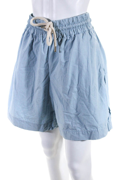Proenza Schouler White Label Womens Blue Linen Bermuda Shorts Size 10 14860680