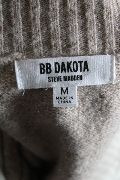 BB Dakota Womens Button Front V Neck Cardigan Sweater White Brown White Medium