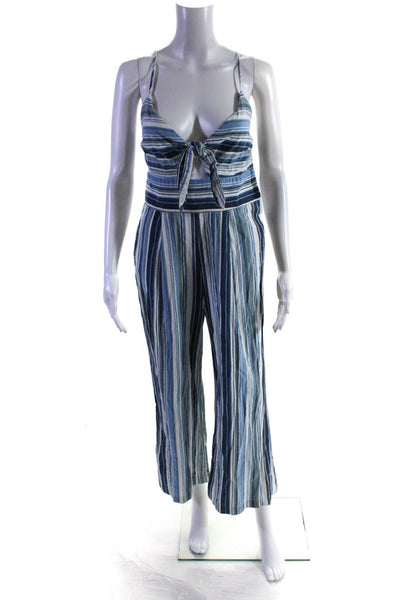 Moon River Womens Front Tie Spaghetti Strap Jumpsuit Size 10 12260341
