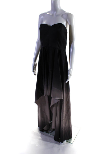 Badgley Mischka Womens Black Ombre High Low Gown Size 12 12710020