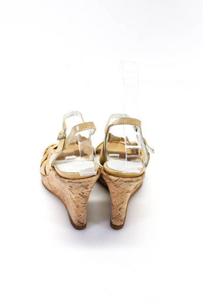 Mariano Renzi Womens Wedge Heel Platform Ankle Strap Sandals Brown Size 37
