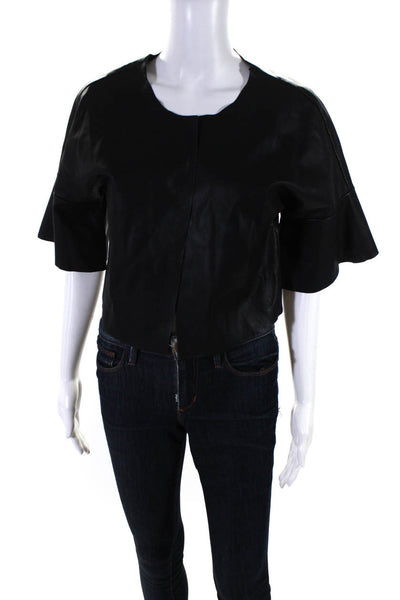 Only Womens Open Front Short Sleeve Cropped Jacket Black Size EUR40
