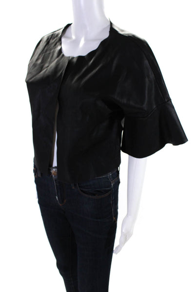 Only Womens Open Front Short Sleeve Cropped Jacket Black Size EUR40