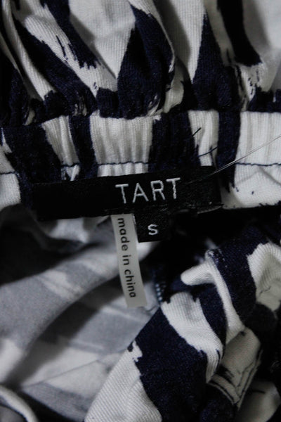 Tart Womens Elastic Strapless Jersey Maxi Dress Navy Blue White Size Small