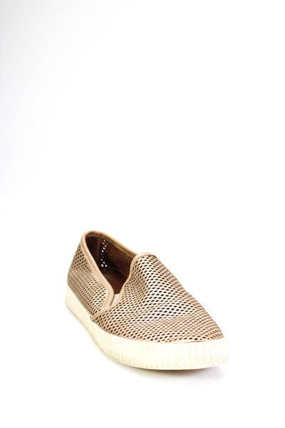 Frye Womens Metallic Mesh Textured Elastic Slip-On Shoes Gold Brown Size 11