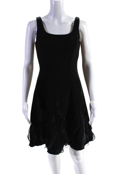 JS Boutique Women's Scoop Neck Sleeveless Ruffle Bodycon Mini Dress Black Size 4