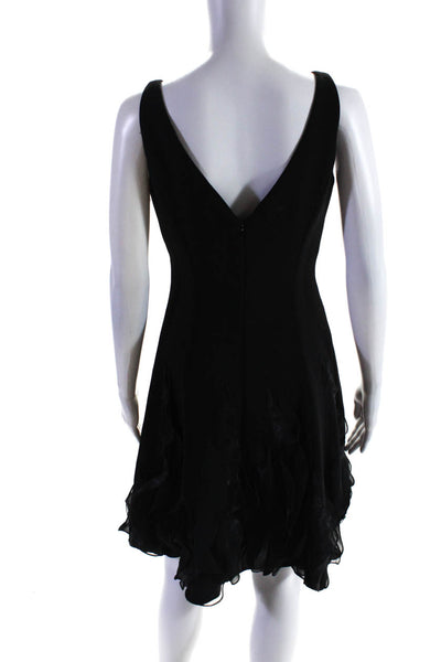 JS Boutique Women's Scoop Neck Sleeveless Ruffle Bodycon Mini Dress Black Size 4