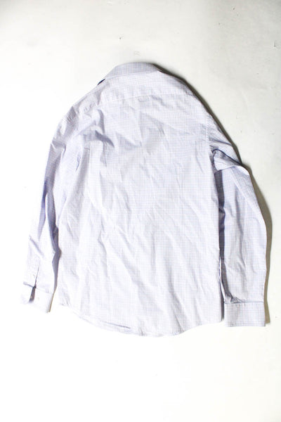 Michael Kors Boys Collared Long Sleeves Button Down Shirt Purple Plaid Size M