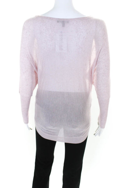 Eileen Fisher Womens Thin Knit Dolman Sleeve Round Neck Sweater Pink Size XS