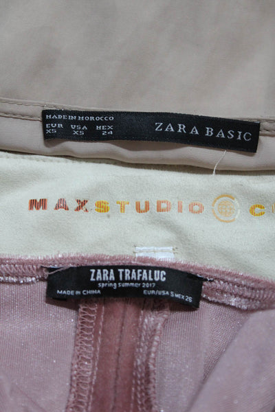 Max Studio Zara Womens Faux Suede Velvet Slip Dress Blouse Size XS Small Lot 3