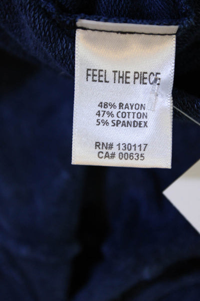 Feel the Piece Terre Jacobs Womens Wrap Sweater Blue Cotton Size One Size