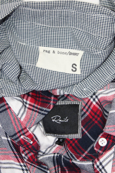Rails Rag & Bone Women's Printed Button Down Shirts Red Blue Size XS S Lot 2