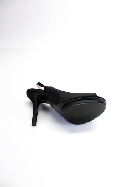 Pelle Moda Women's High Heel Platform Slingback Sandals Black Size 7