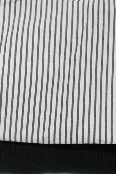 J Crew Womens Button Up Striped Shirt Sweatshirt White Black Small Medium Lot 2
