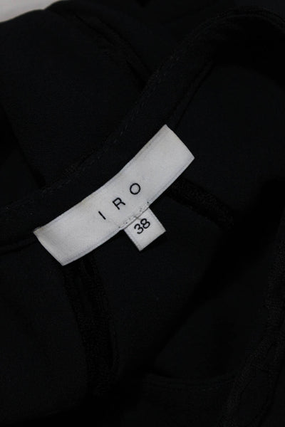 IRO Womens Sleeveless Open Knit Trim Scoop Neck Buddy Top Black Size IT 38