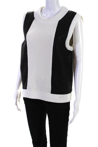 Radul Womens Cable Knit Crew Neck Color Block Sweater Vest Multicolor Size M