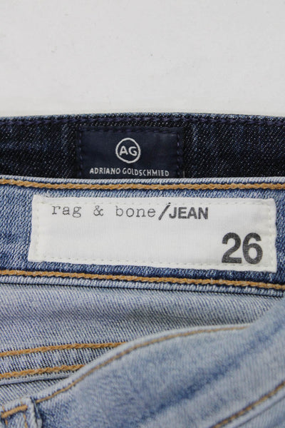 AG Rag & Bone Womens Denim Shorts Skinny Jeans Pants Blue Size 25 26 Lot 2