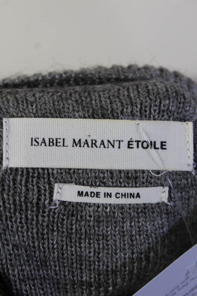 Isabel Marant Etoile Womens Long Sleeve Crew Neck Knit Sweater Dress Gray FR 36