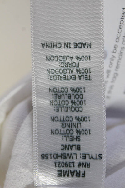 Frame Shirt Womens Side Button Spaghetti Strap Short Dress White Cotton Size XS