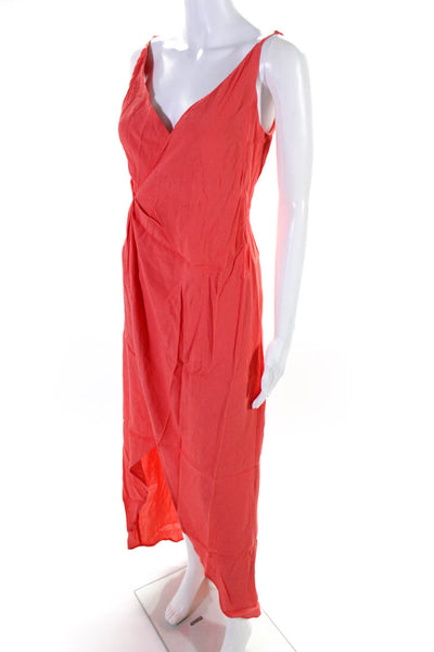 ASTR Womens Spaghetti Strap V Neck Maxi Dress Orange Size Extra Small
