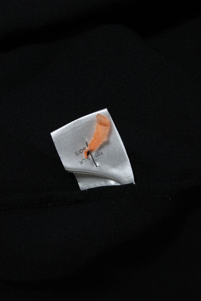 Adam Lippes Women's Sleeveless Silk Button Down Shirt Black Size 0