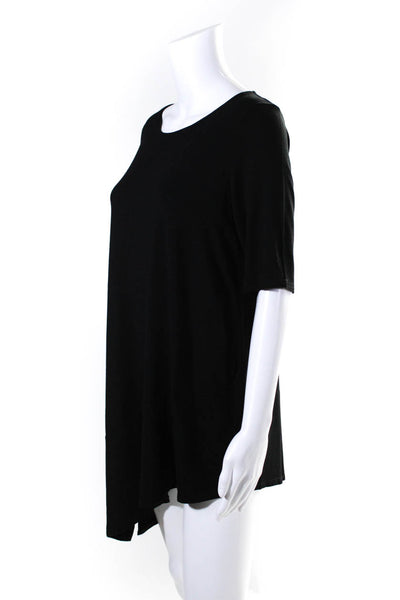 Eileen Fisher Women's Short Sleeve Crewneck Jersey Shirt Dress Black Size S