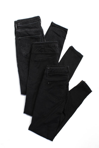 Zara Womens Zipper Fly High Rise Skinny Jeans Black Denim Size 4 6 Lot 3