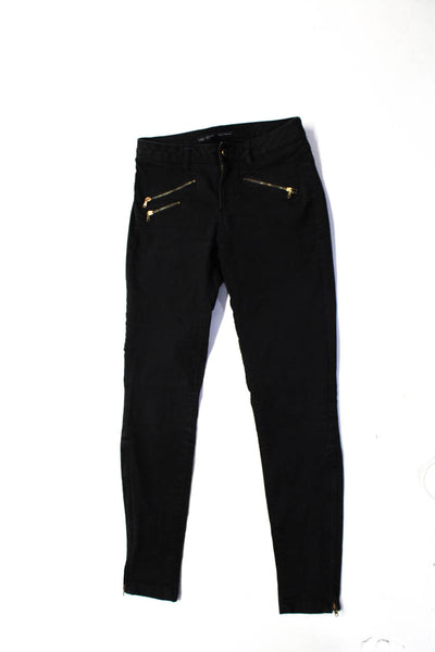 Zara Womens Zipper Fly High Rise Skinny Jeans Black Denim Size 4 6 Lot 3