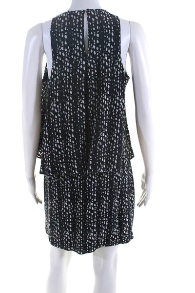 Joie Women's Silk Printed Sleeveless Popover Mini Dress Black Size XS