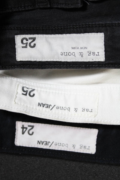 Rag & Bone Jean Womens Distressed Mini Shorts Jeans Black White Size 24/25 Lot 3